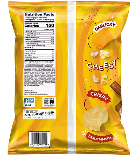 Lay's Cheesy Garlic Bread Potato Chips (15 oz.)(2 PK)