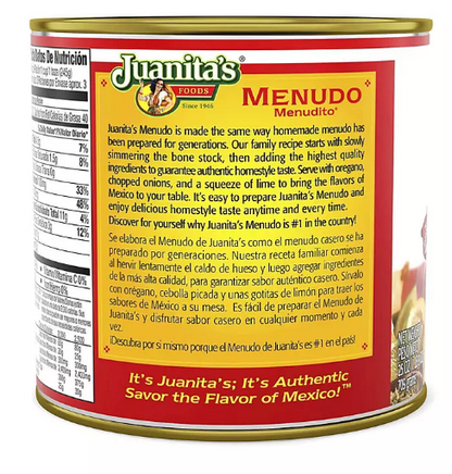 Juanita's Foods Original Canned Menudo (25 oz., 3 p.k)