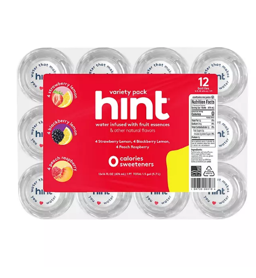 Hint Flavored Water Summer Variety Pack (16 fl. oz., 12 pk.)