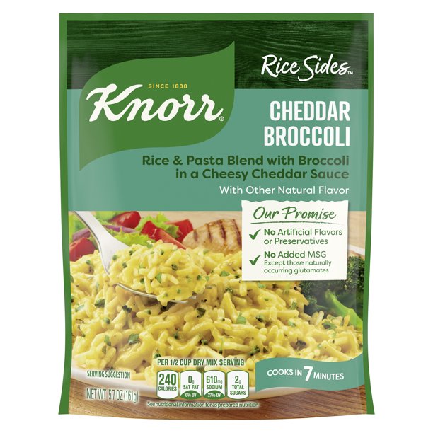 Knorr Rice Sides Cheddar Broccoli Rice No Artificial Flavors, No Preservatives, No Added MSG 5.7 oz