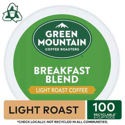 Green Mountain Coffee Breakfast Blend K-Cup Pods (100 ct.)