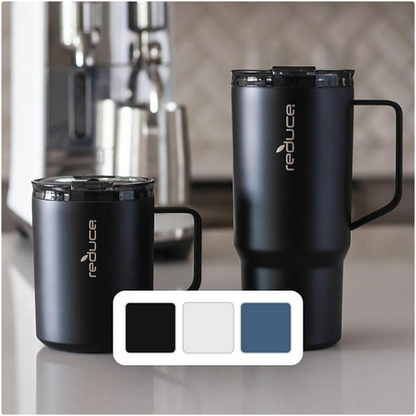 Reduce Vacuum Insulated Stainless Steel Hot1 Coffee Mug Set With Steam Release Lid, 14 oz. and 24 oz.