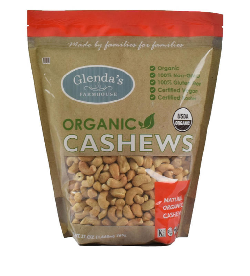 Glenda's Farmhouse Organic Cashews (27 oz.)