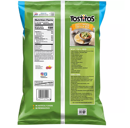 Tostitos Tortilla Chips Hint of Lime (17 oz.)