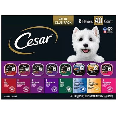 Cesar Classics Canine Wet Dog Food, Variety Pack (3.5 oz., 40 ct.)