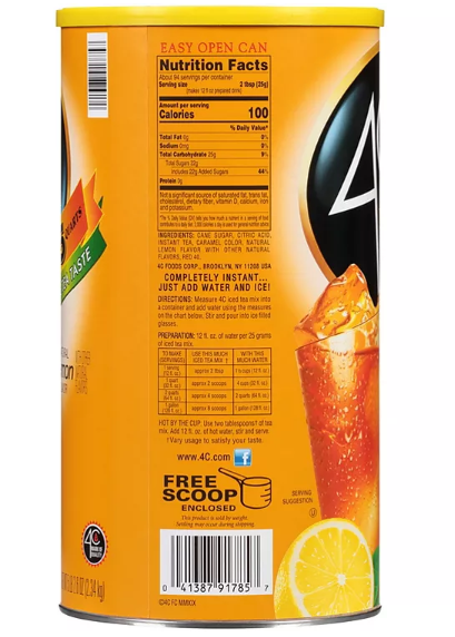 4C 35-Qt. Lemon Iced Tea Mix (82.6 oz.)