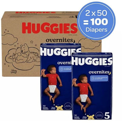 Huggies Overnites Nighttime Baby Diapers (Sizes: 3-7)