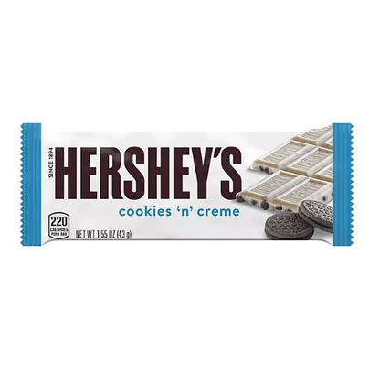 HERSHEY'S COOKIES 'N' CREME Candy, Bulk, Individually Wrapped, Bars (1.55 oz., 36 ct.)