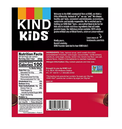 KIND Kids Chewy Chocolate Chip Granola Bars (30 ct.)