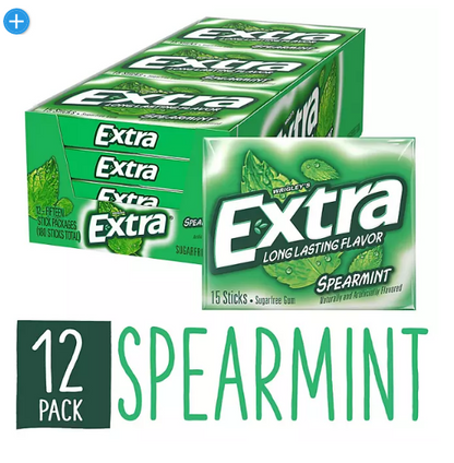 Extra Spearmint Sugar Free Chewing Gum Bulk Pack (15 ct., 12 pk.)