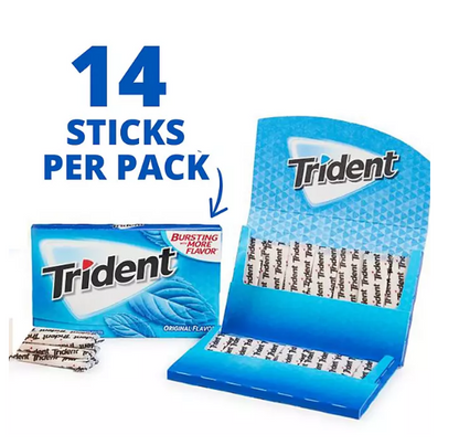 Trident Original Flavor Sugar-Free Gum (14 pc./pk., 15 pk.)