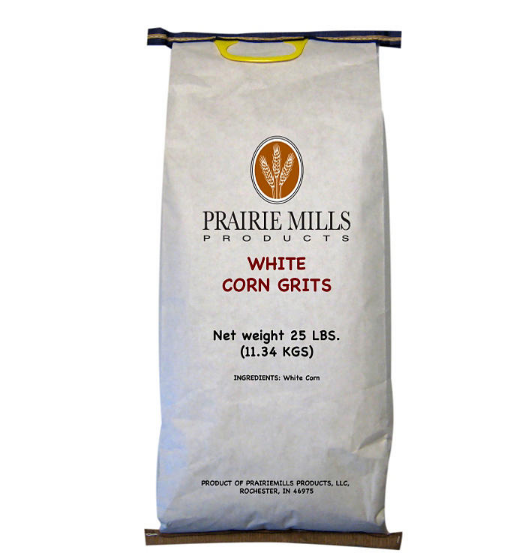 Prairie Mills White Corn Grits - 25 lb. bag