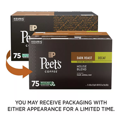 Peet's Decaf House Blend 75 ct K-cups