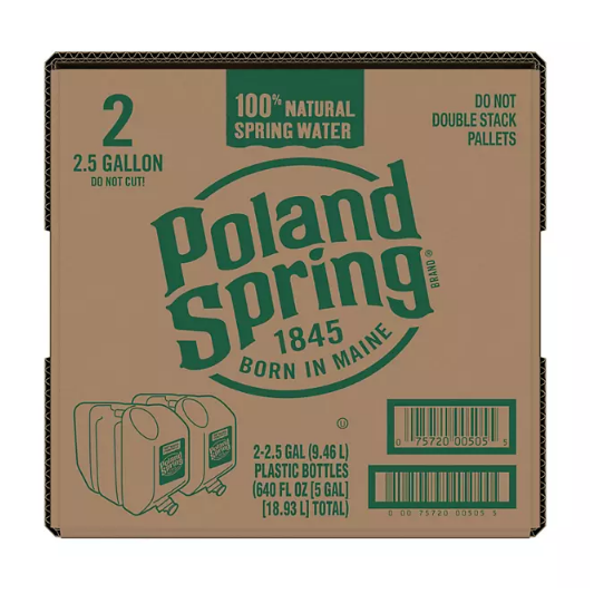 Poland Spring 100% Natural Spring Water (2.5 gal., 2 pk.)