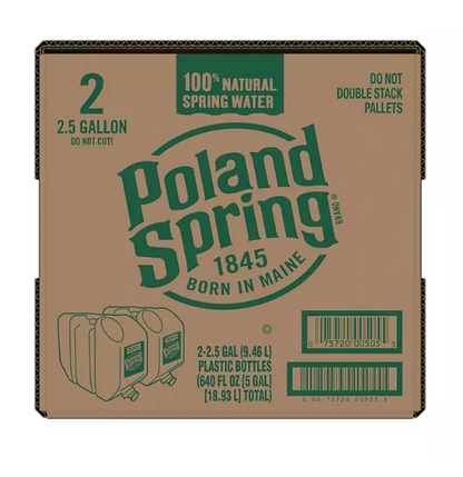 Poland Spring 100% Natural Spring Water (2.5 gal., 2 pk.)