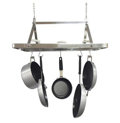 Range Kleen Rectangle Stainless Steel Hanging Pot Rack