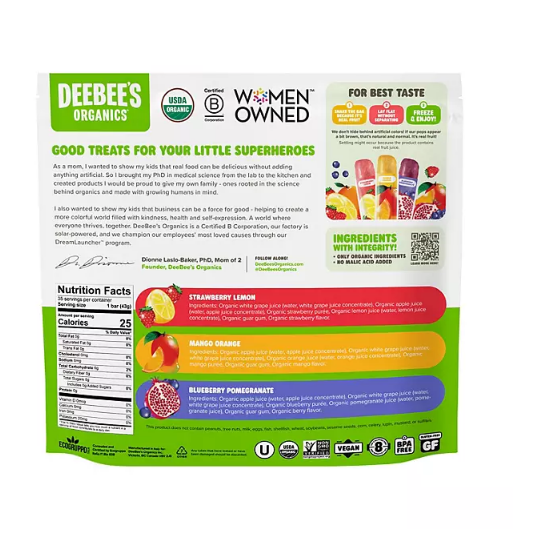 Deebee's Organics SuperFruit Freezies (1.35 fl. oz., 35 pk.)