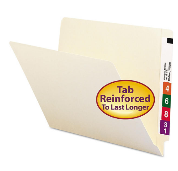 Smead Two-Ply End Tab Shelf Folders, Manila (Letter, 100ct.)