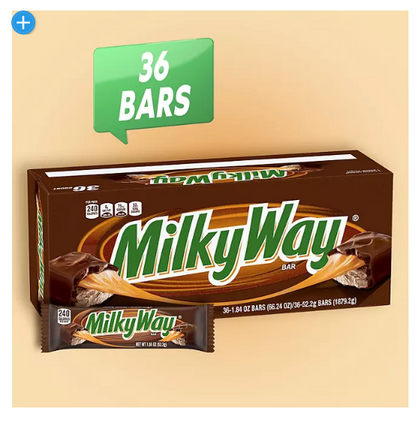 Milky Way Full Size Bulk Chocolate Candy Bars (1.84 oz., 36 ct.)