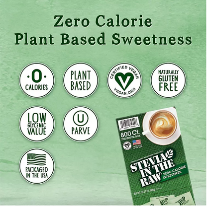 Stevia In The Raw Plant-Based Zero Calorie Sweetener Packets (800 ct.)