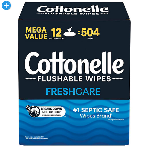 Cottonelle Flushable Wet Wipes, 12 Flip-Top Packs (42 wipes/pk., 12 pk.)