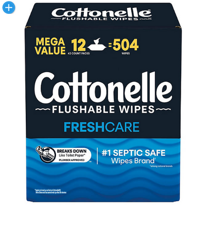 Cottonelle Flushable Wet Wipes, 12 Flip-Top Packs (42 wipes/pk., 12 pk.)