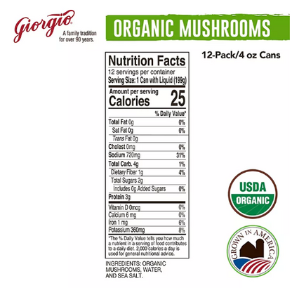 Giorgio Organic Mushrooms (4 oz., 12 pk.)