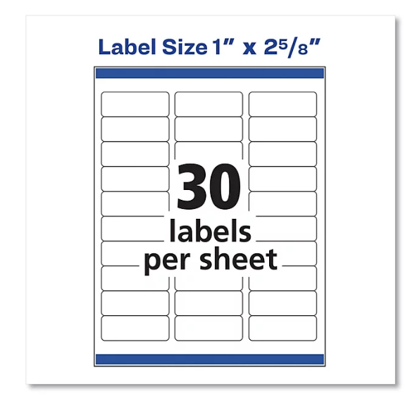 Avery Easy Peel Address Labels w/ Sure Feed Technology, Inkjet Printers, White, 25 Sheets/Pack