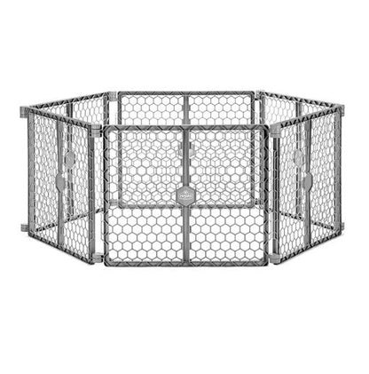 Regalo 2-in-1 Play Yard and Safety Gate, Gray