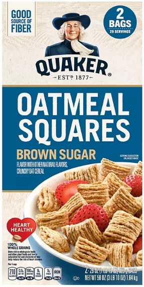 Quaker Oatmeal Squares, Brown Sugar (29 oz., 2 pk.)