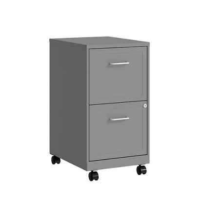 Hirsh 18" Deep 2-Drawer Mobile Letter Width Vertical File Cabinet (Assorted Colors)