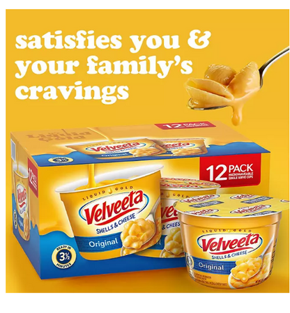 Velveeta Shells and Cheese Original Microwavable Sauce Cups (12 ct.)