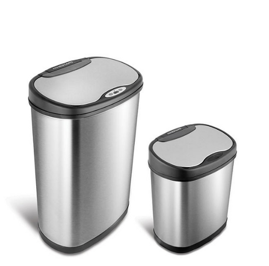 Nine Stars Combo Sensor Trash Can, Stainless Steel (13.2 gal / 3.2 gal)