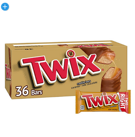 Twix Caramel Cookie Chocolate Candy Bars Bulk Pack (1.79 oz., 36 ct.)