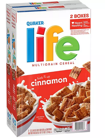 Quaker Life Multi-Grain Cereal, Cinnamon (42.6 oz., 2 pk.)