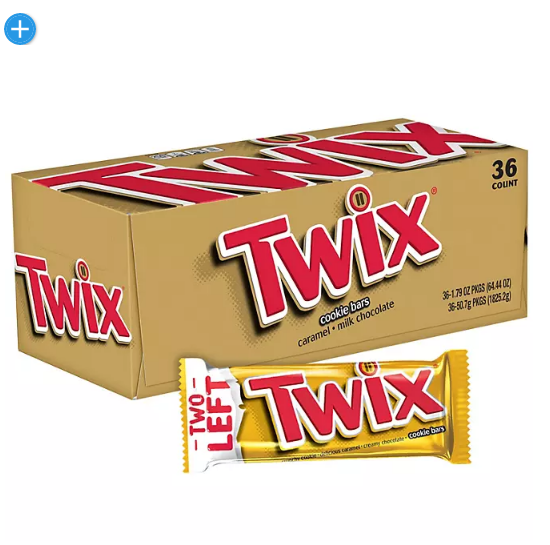 Twix Caramel Cookie Chocolate Candy Bars Bulk Pack (1.79 oz., 36 ct.)