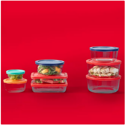 Pyrex Simply Store Glass Food Storage Containers, 30-Piece Set