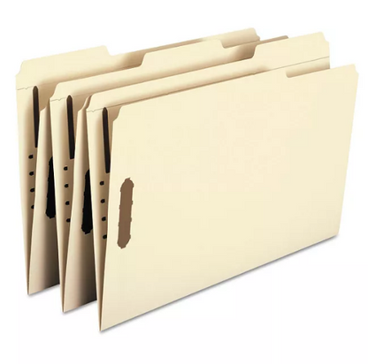 Smead 1/3 Cut Assorted Positions Two Fastener File Folder, Manila (Legal, 50ct.)