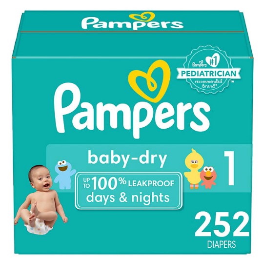 Pampers Baby Dry One-Month Supply Diapers (Sizes: 1-6)