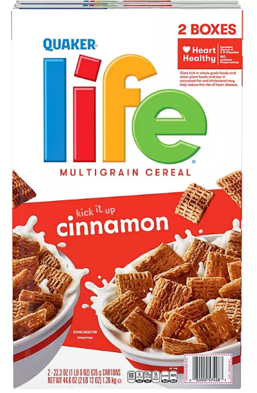 Quaker Life Multi-Grain Cereal, Cinnamon (42.6 oz., 2 pk.)