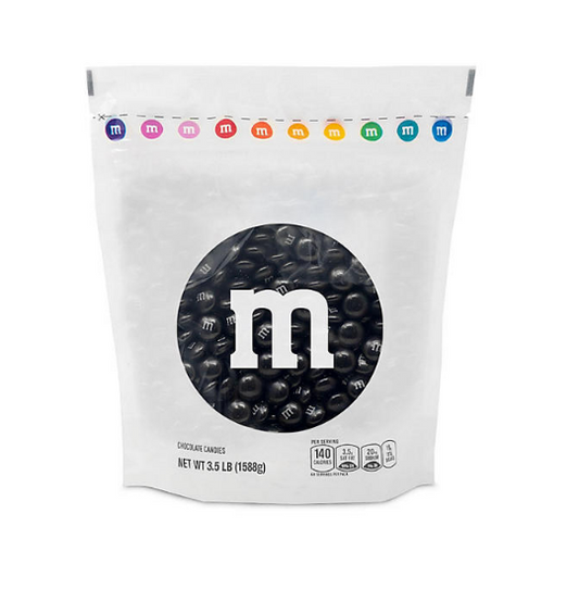 M&M’S Milk Chocolate Black Bulk Candy in Resealable Pack (3.5 lbs.)