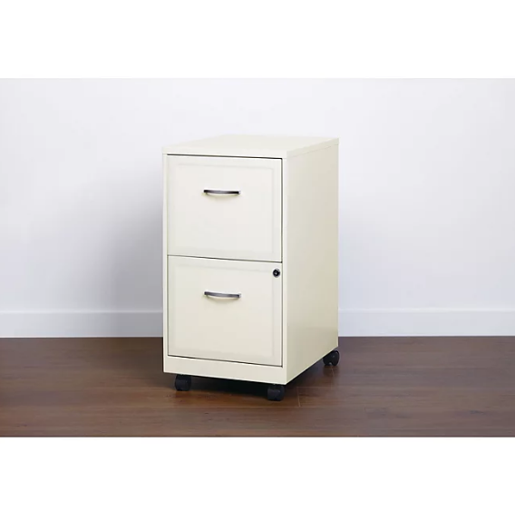 Hirsh 18" Deep 2-Drawer Mobile Letter Width Vertical File Cabinet (Assorted Colors)