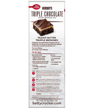 Betty Crocker Hershey’s Fudge Brownie Mix, Triple Chocolate (20 oz., 4 pk.)