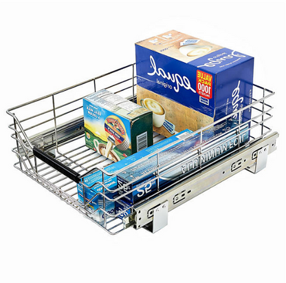 Seville Classics Steel Shelf & Cabinet Sliding Drawer Organizer, 14"W x 17.5"D x 6.25"H