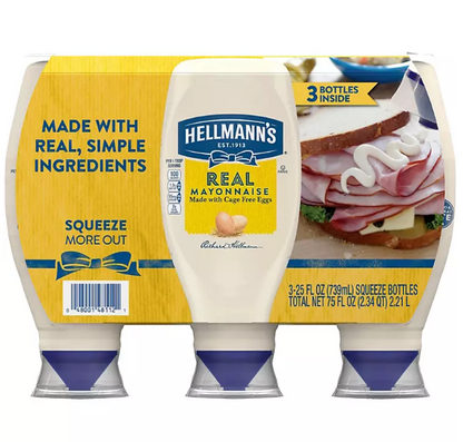 Hellmann's Real Mayonnaise (25 oz., 3 pk.)