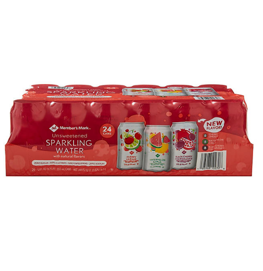 Member's Mark Unsweetened Sparkling Water Variety Pack (12 fl. oz. 24 pk.)