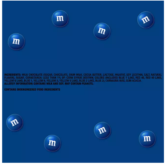 M&M’S Milk Chocolate Dark Blue Bulk Candy in Resealable Pack (3.5 lbs.)