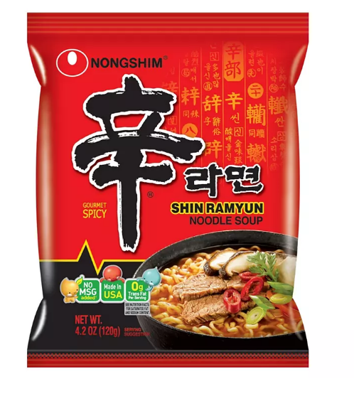 Nongshim Shin Ramyun Spicy Beef Ramen Noodle Soup (4.02 oz., 18 ct.)