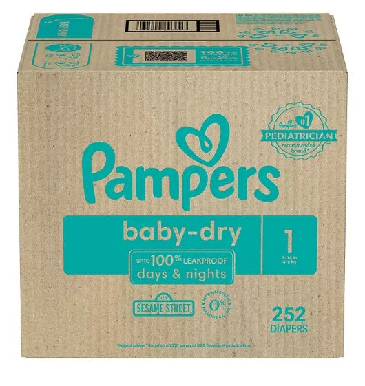 Pampers Baby Dry One-Month Supply Diapers (Sizes: 1-6)