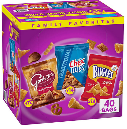 Bugles, ChexMix and Gardetto Variety Pack Snack Mix (40 ct.)